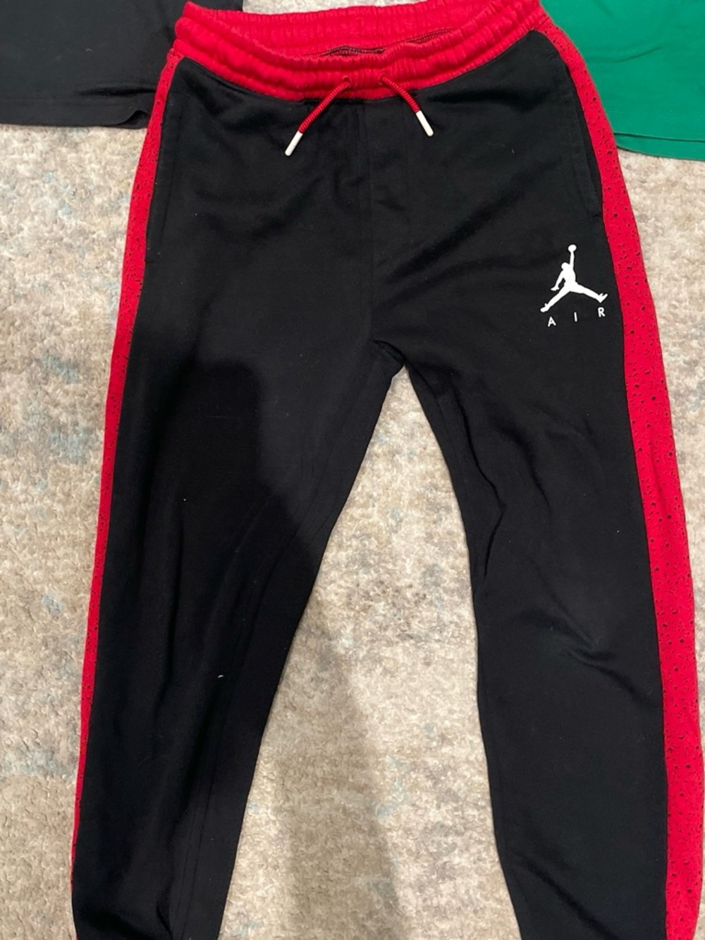Jordan Black Sweatpants with Red Trim